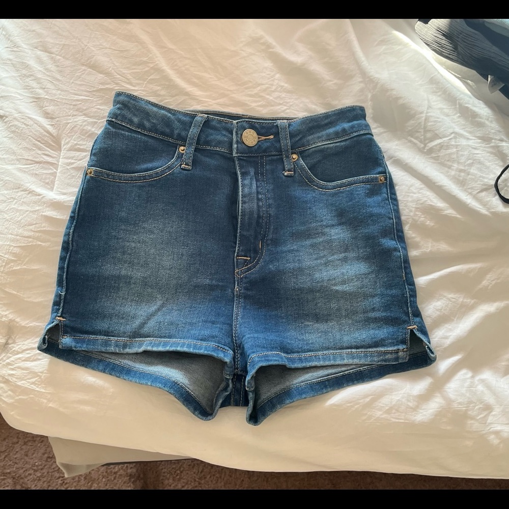 Blue denim shorts